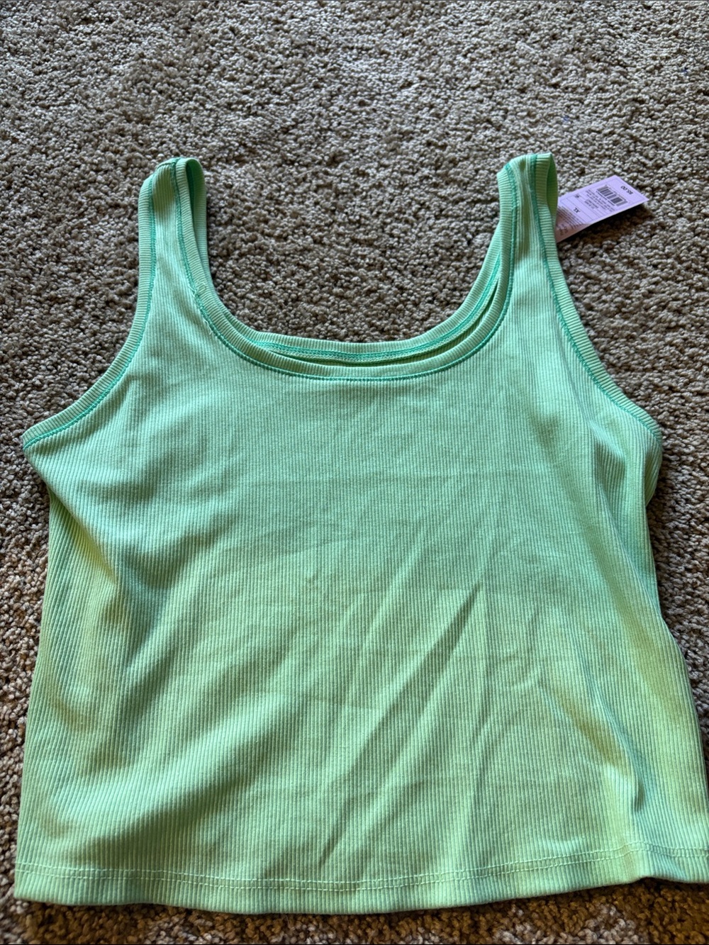 wild fable Mint Ribbed Scoop Tank Top